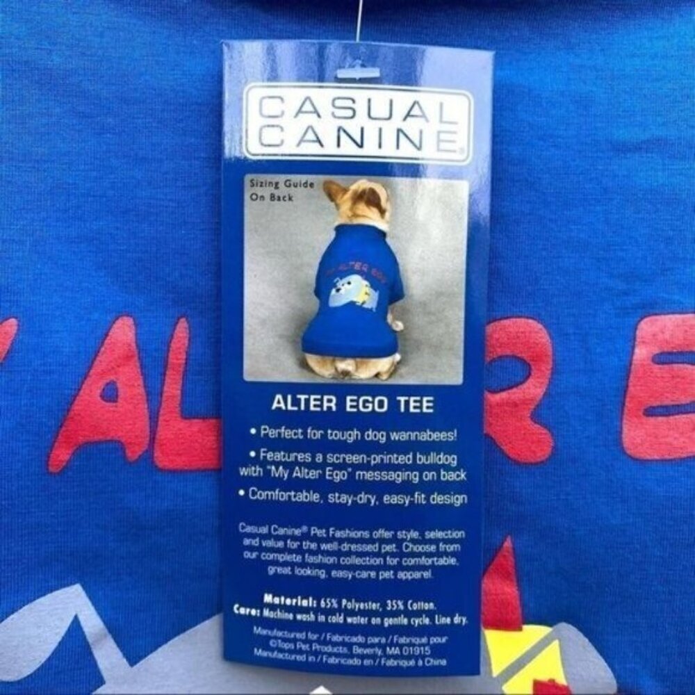 Casual Canine Alter Ego Graphic Dog Tee Shirt Size Large 20” NEW - Picture 2 of 6